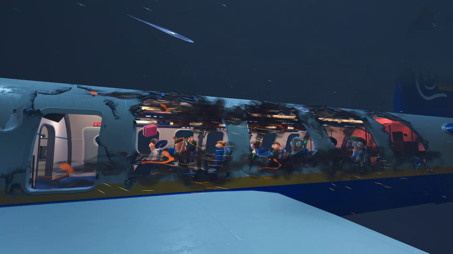 Dear Passengers crew members repairing an aircraft during a flight
